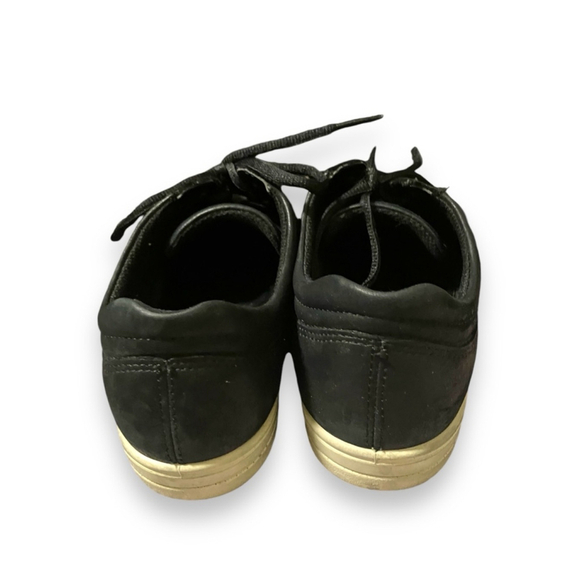 Ecco Black Leather Sneakers US 7.5 EUR 38 White Sole - Picture 3 of 8